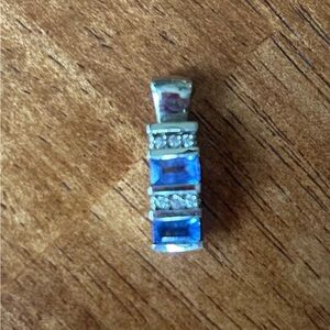 Sterling Silver, Tanzanite and Diamond Pendant